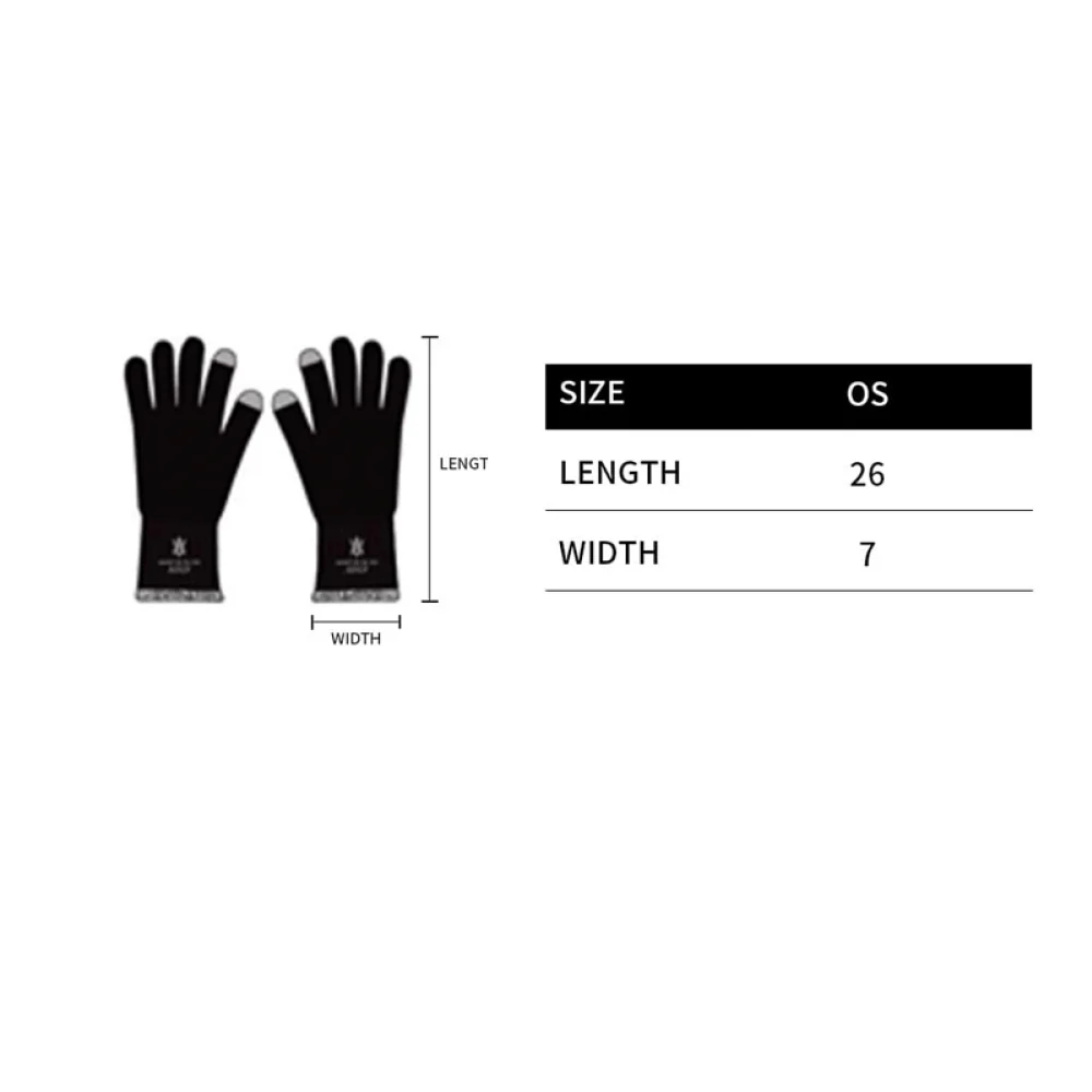 A LOGO EMBLEM EMBROIDERY KNIT GLOVES MELANGE - Image 3