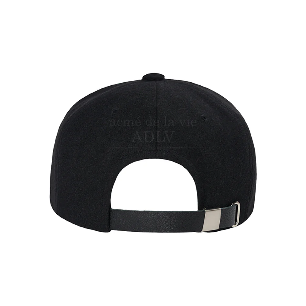 A LOGO EMBLEM WOOL BALL CAP BLACK - Image 4