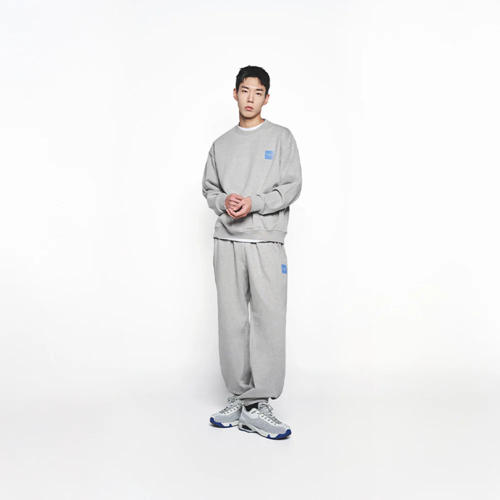 [acm¨¦ de la vie X HOSHI] BOX BASIC LOGO JOGGER PANTS MELANGE - Image 3