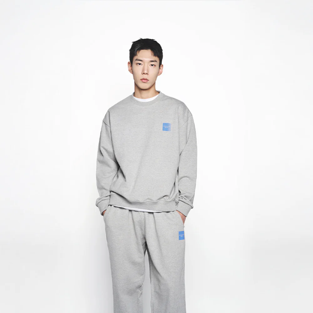 [acm¨¦ de la vie X HOSHI] BOX BASIC LOGO JOGGER PANTS MELANGE - Image 4