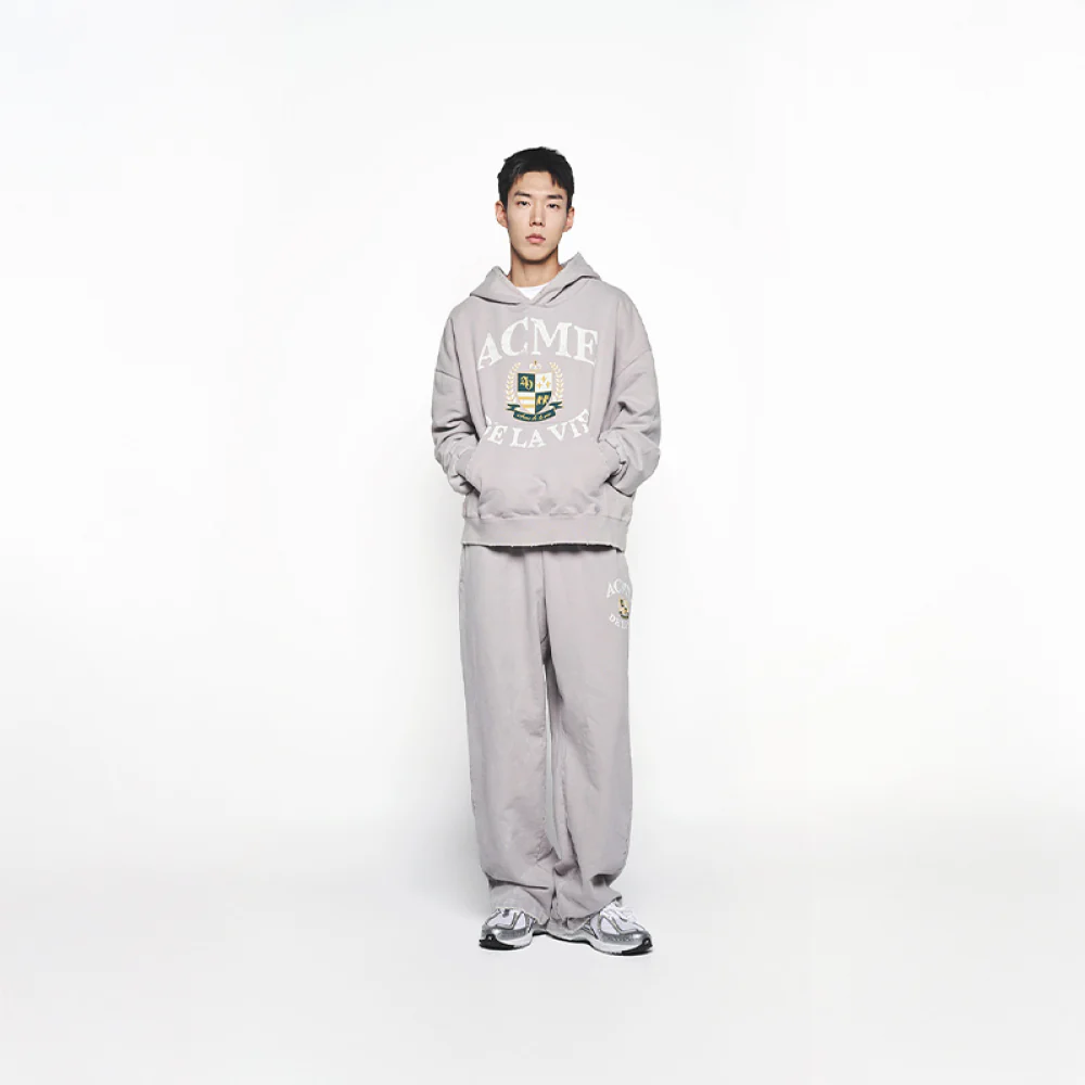 [acm¨¦ de la vie X HOSHI] OVERSIZE WASHING HOODIE LIGHT GRAY - Image 3