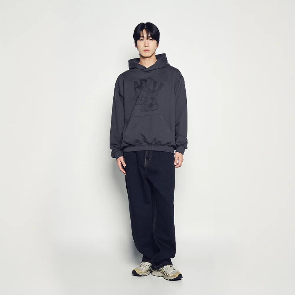 ADLV PIGGYBACK HOODIE CHARCOAL - Image 3