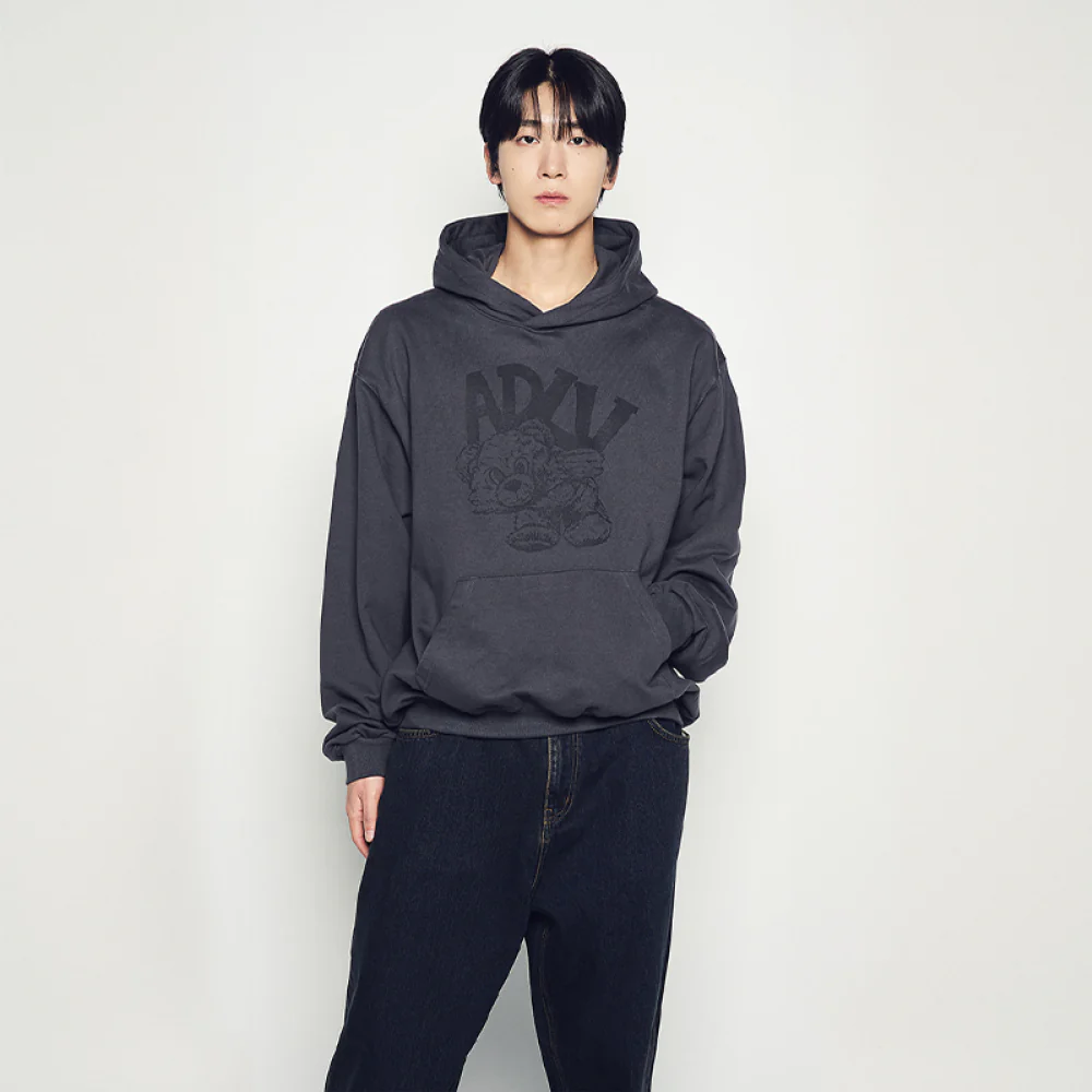 ADLV PIGGYBACK HOODIE CHARCOAL - Image 4