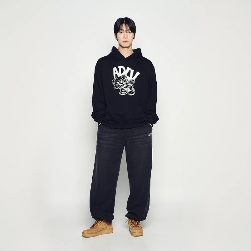 ADLV PIGGYBACK HOODIE ESSENTIAL BLACK - Image 3