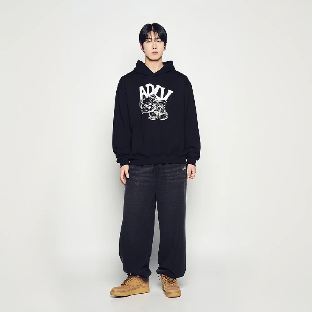 ADLV PIGGYBACK HOODIE ESSENTIAL BLACK - Image 4