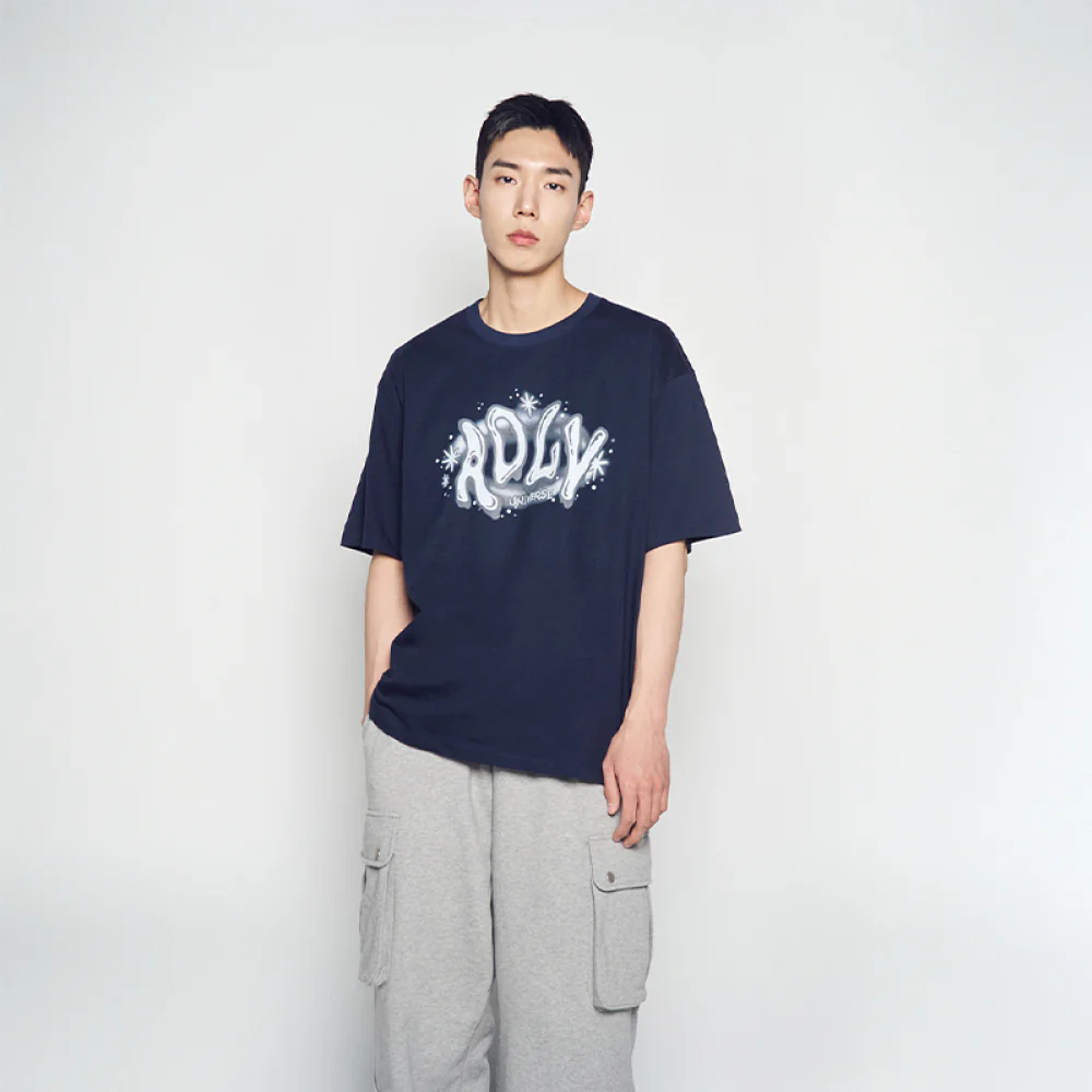 ADLV UNIVERSE LOGO SHORT SLEEVE T-SHIRT DARK NAVY - Image 4