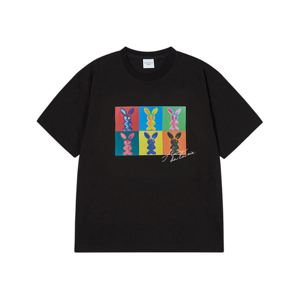 ALIEN RABBIT POPART SHORT SLEEVE T-SHIRT BLACK