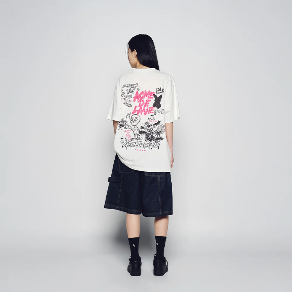 ALIEN UNIVERSE SHORT SLEEVE T-SHIRT CREAM - Image 4