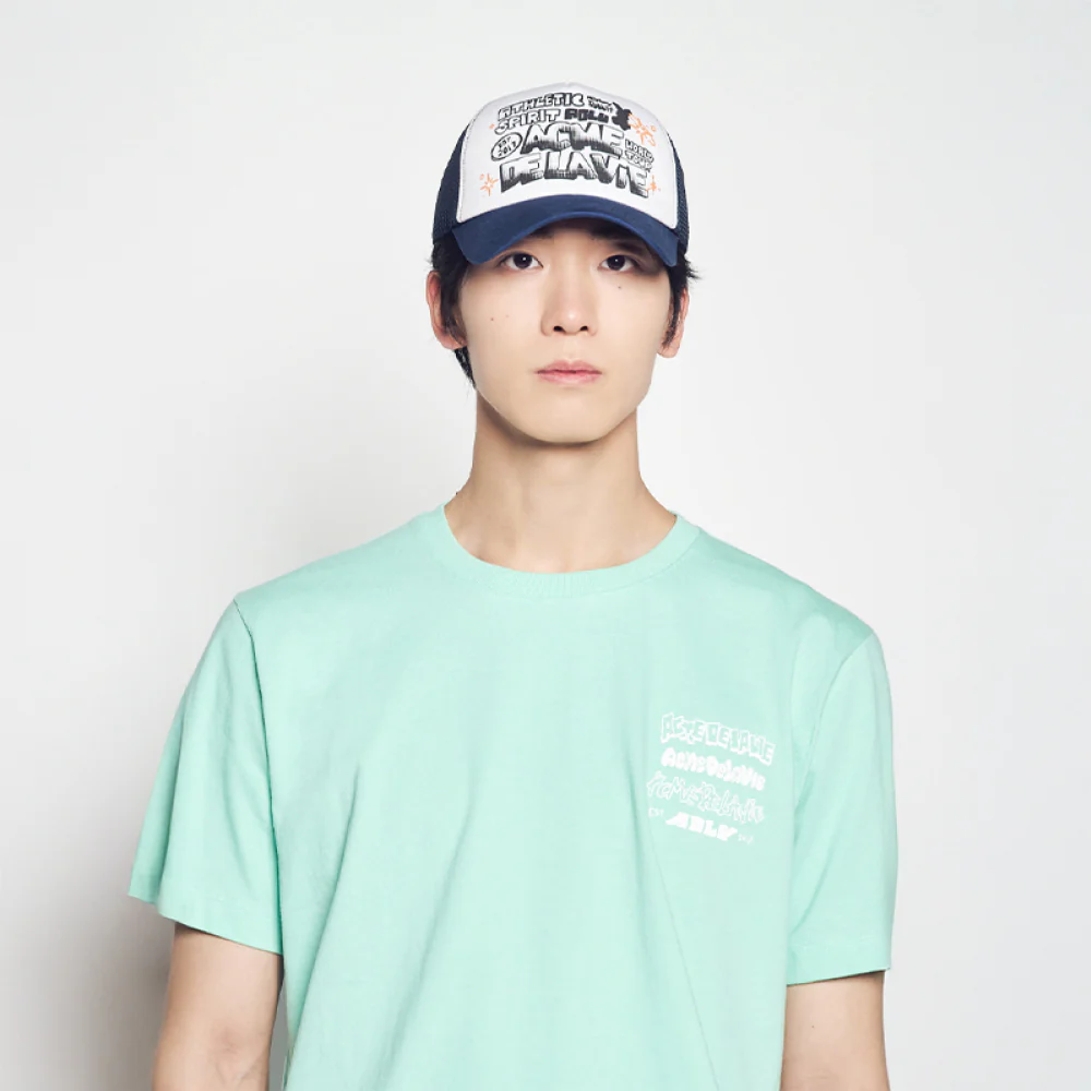 ARTWORK MESH TRUCKER BALL CAP NAVY - Image 4