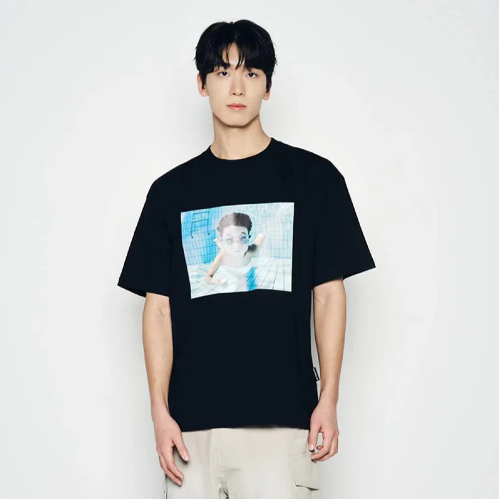 BABY FACE DIVING BOY SLEEVE T-SHIRT BLACK - Image 3