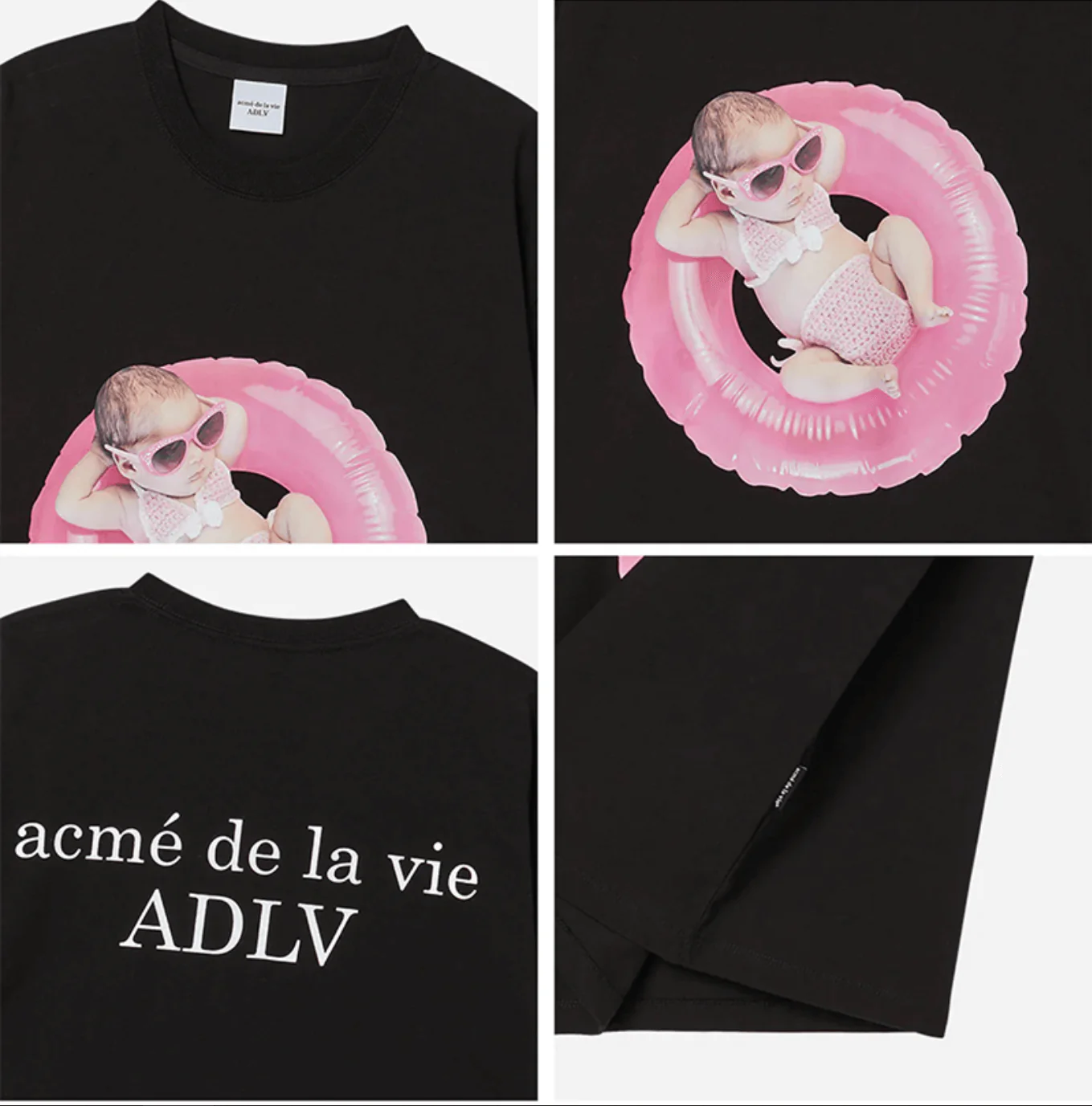BABY FACE TUBE GIRL SLEEVE T-SHIRT BLACK - Image 6