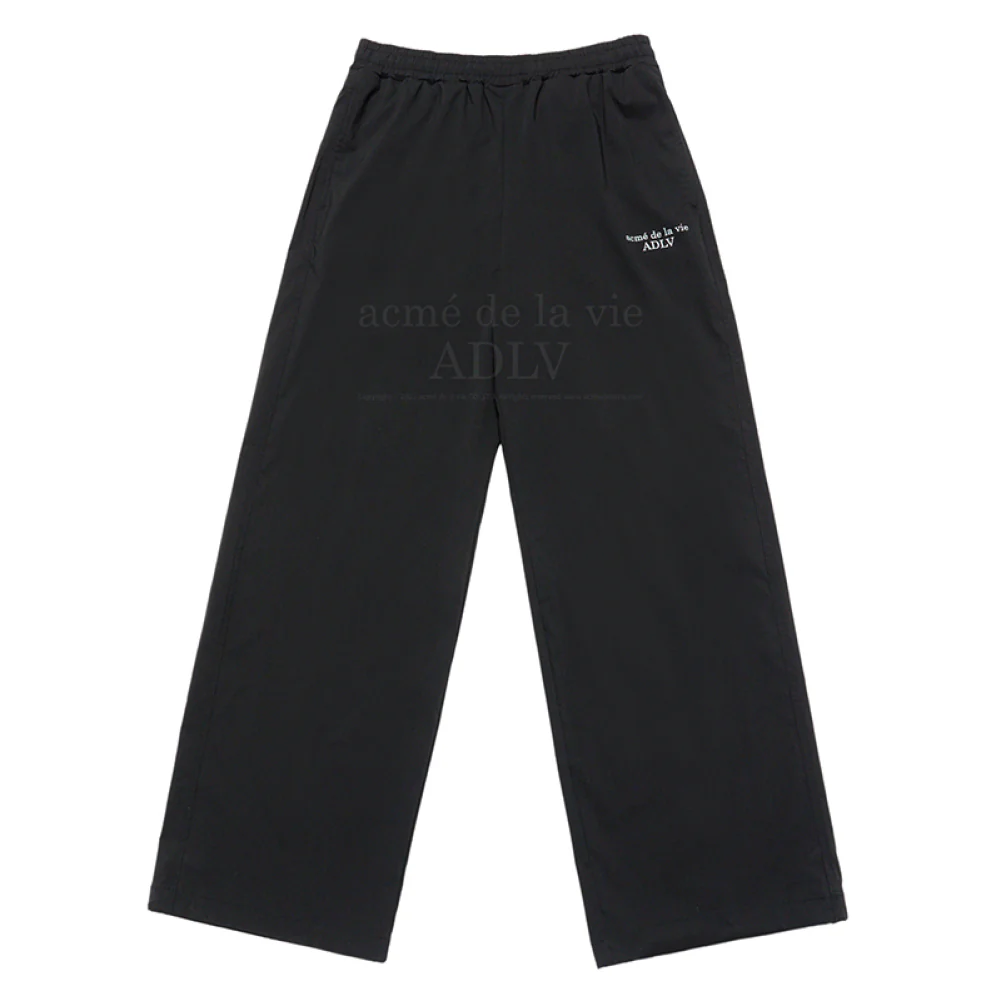 BASIC LOGO NYLON SET UP PANTS BLACK