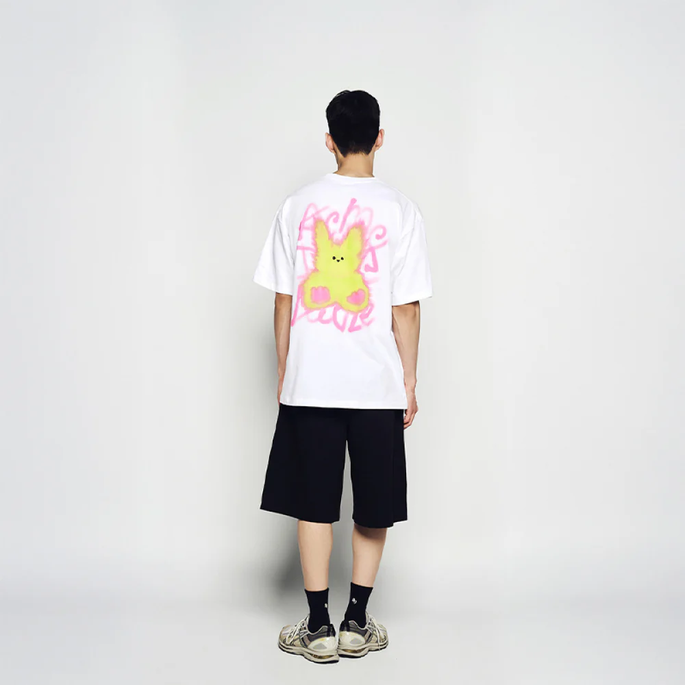 BLUR RABBIT SHORT SLEEVE T-SHIRT WHITE - Image 3