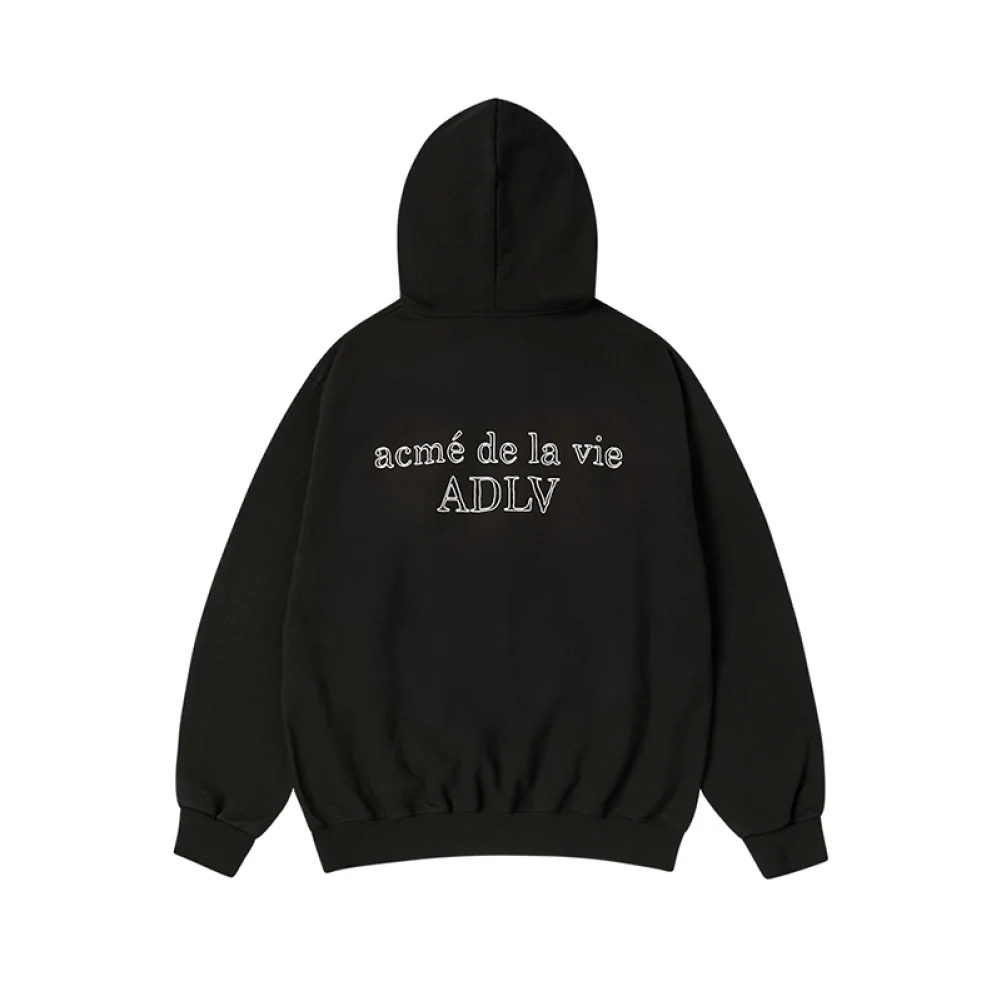 BORDER LINE BASIC LOGO HOODIE BLACK - Image 2