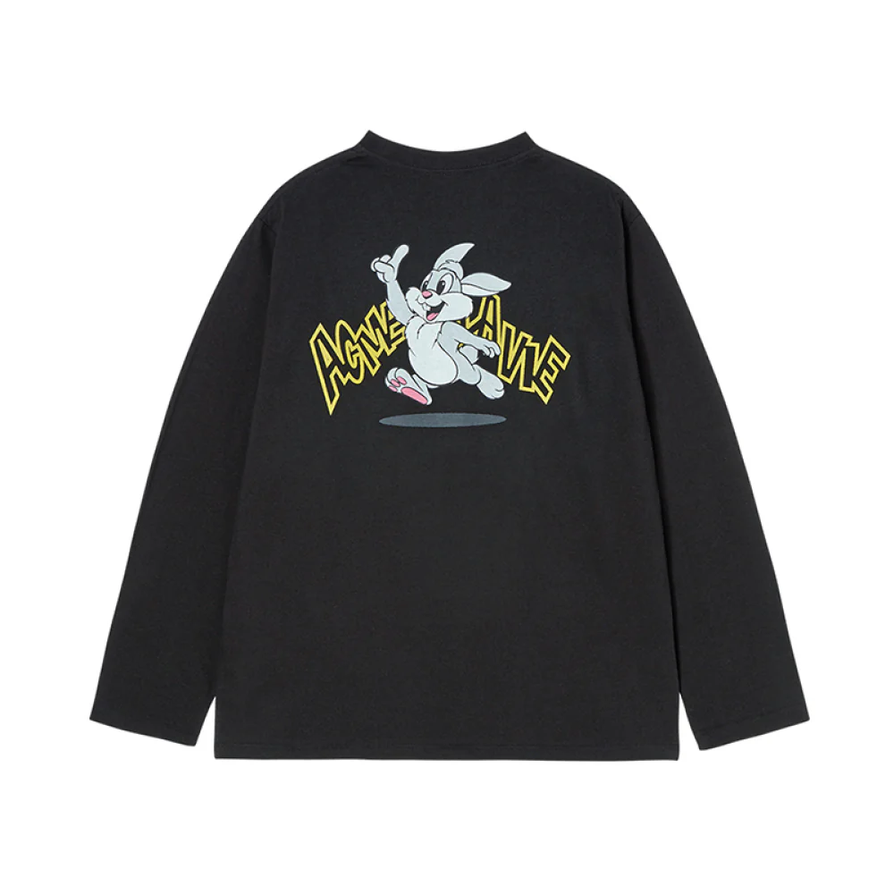 CARTOON CHINCHILLA LONG SLEEVE T-SHIRT BLACK - Image 2