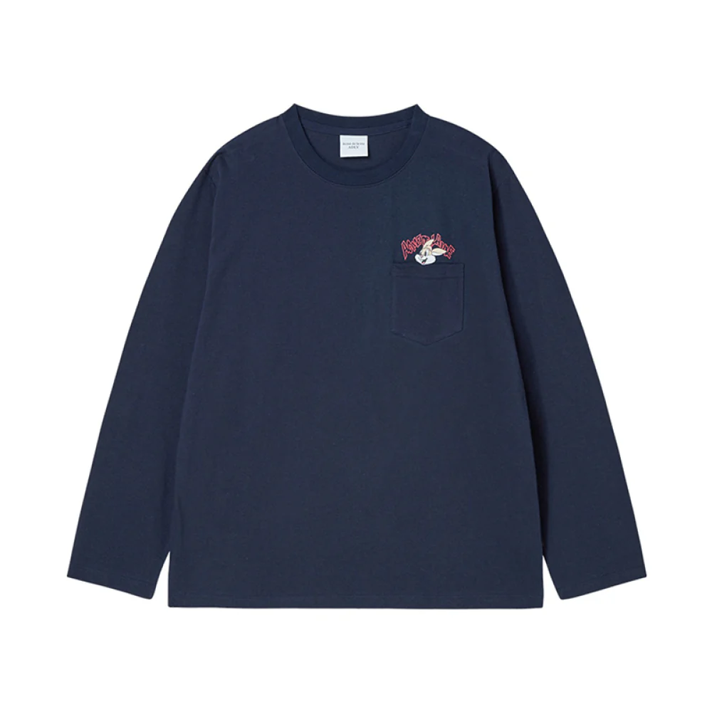 CARTOON CHINCHILLA LONG SLEEVE T-SHIRT DARK NAVY