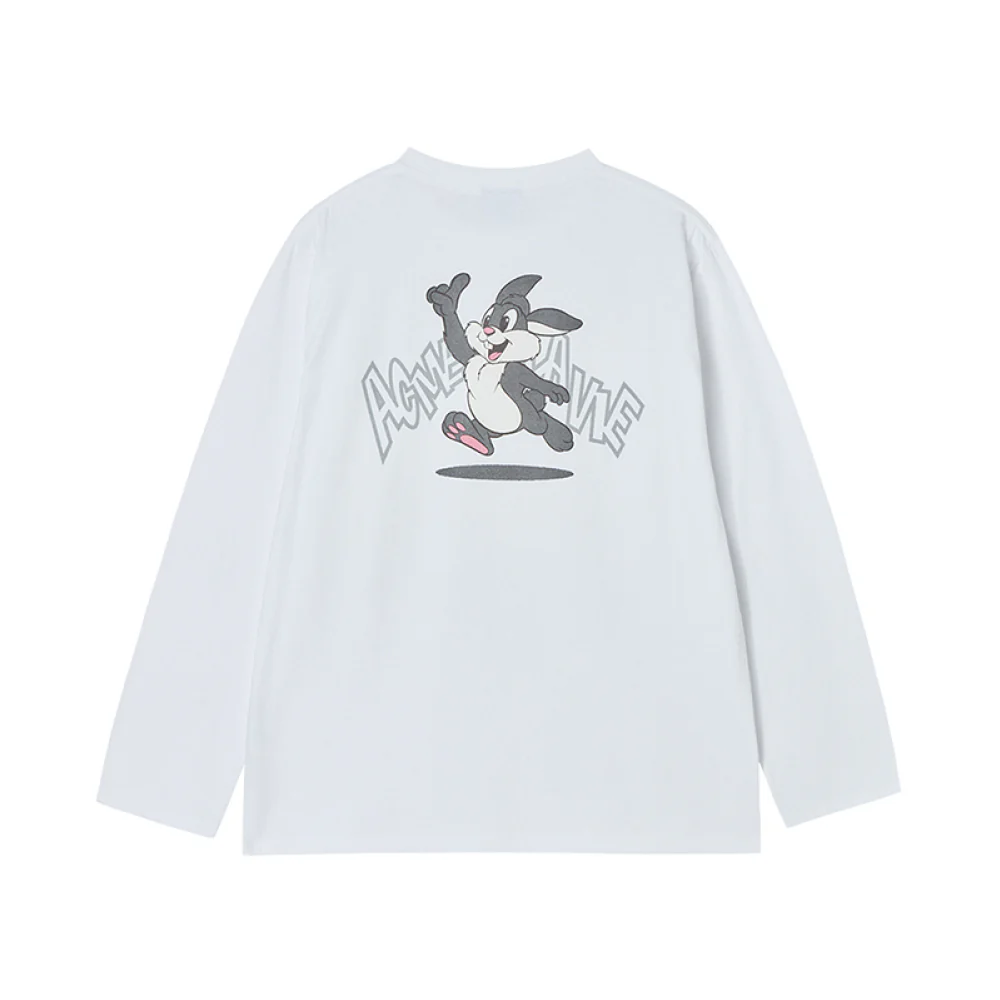 CARTOON CHINCHILLA LONG SLEEVE T-SHIRT WHITE - Image 2