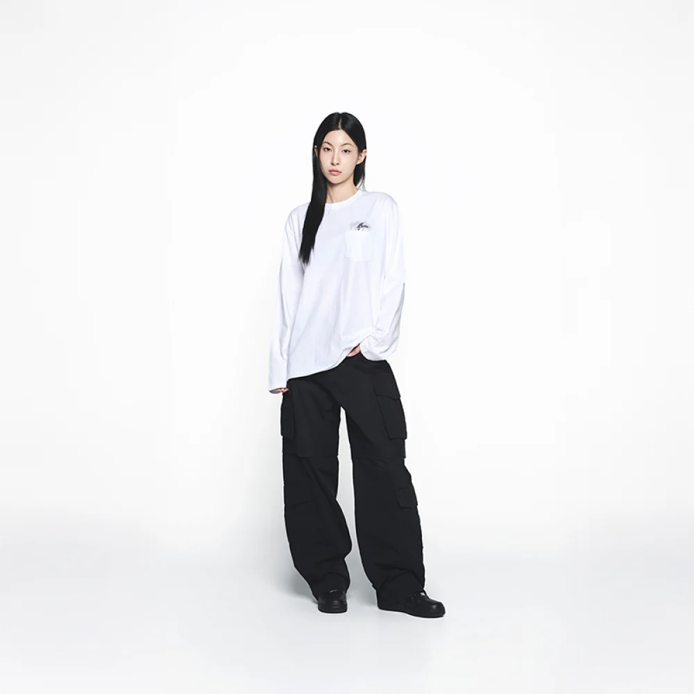 CARTOON CHINCHILLA LONG SLEEVE T-SHIRT WHITE - Image 3
