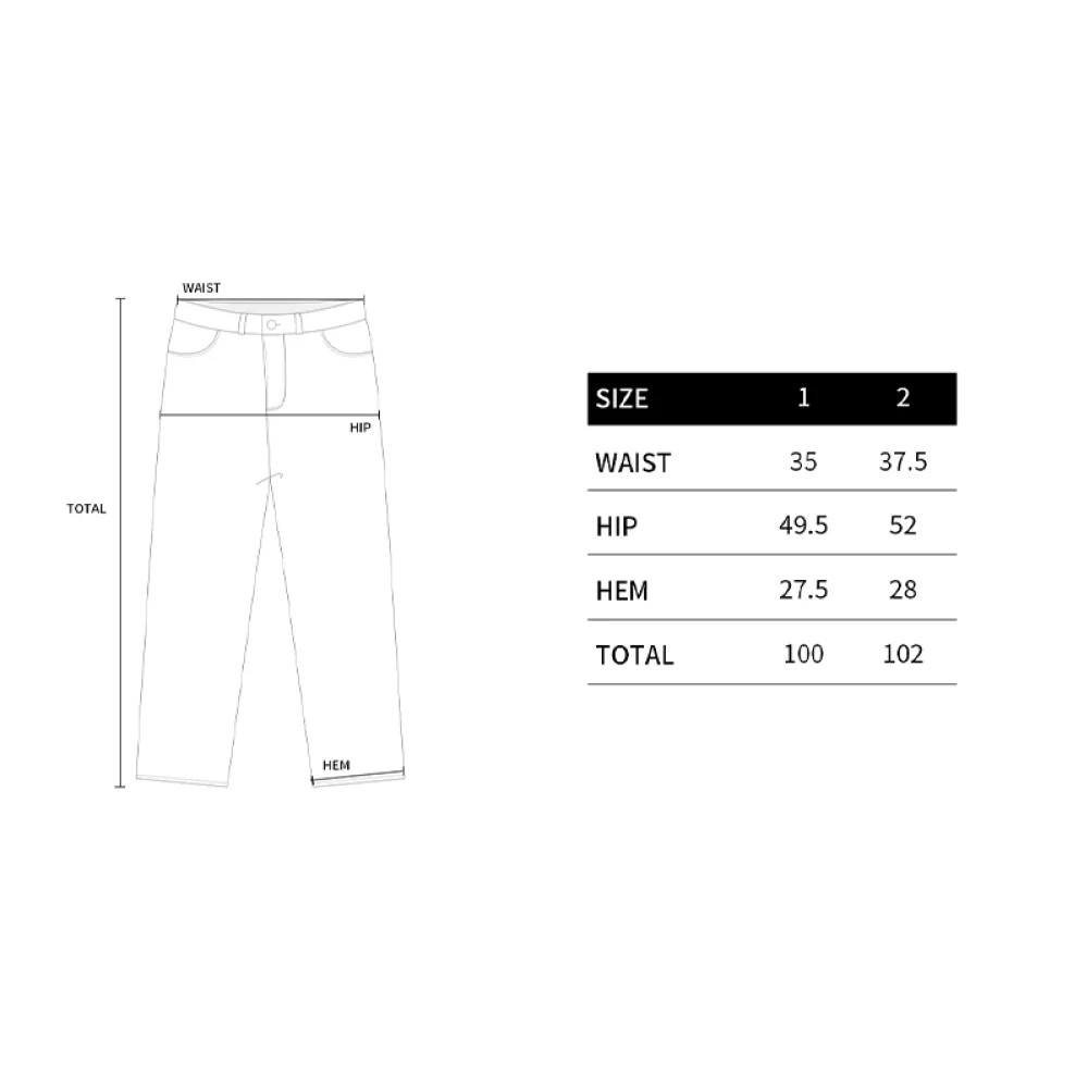 CAT BRUSH WASHING SEMI WIDE WOMAN DENIM PANTS BLACK - Image 3