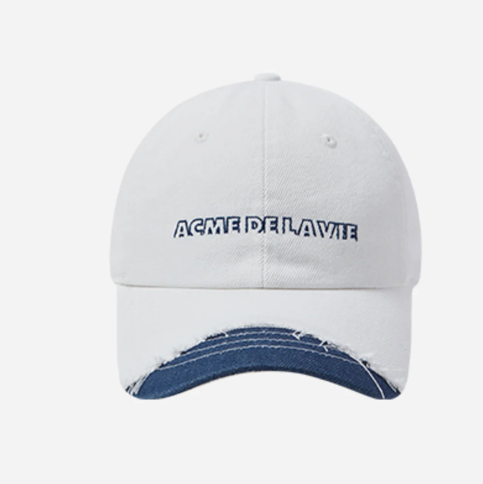 DAMAGE WASHING DENIM BALL CAP WHITE - Image 3