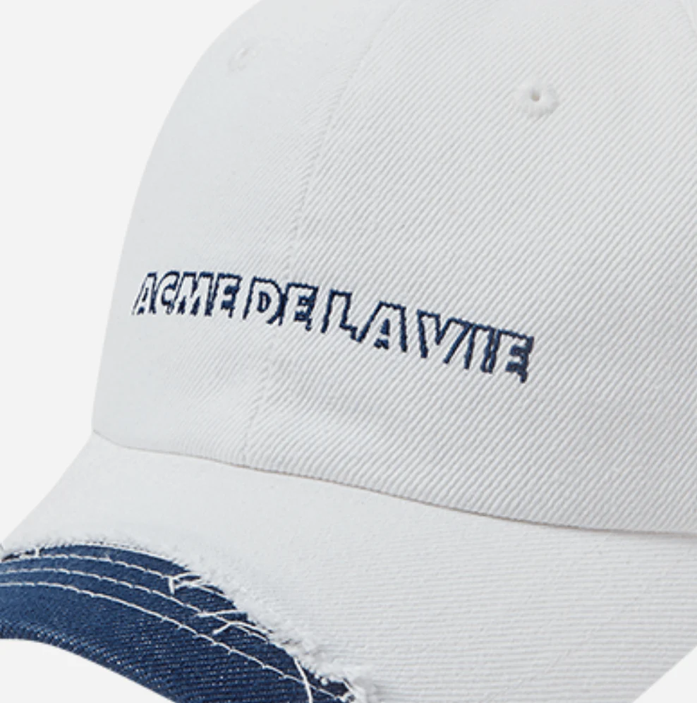 DAMAGE WASHING DENIM BALL CAP WHITE - Image 4
