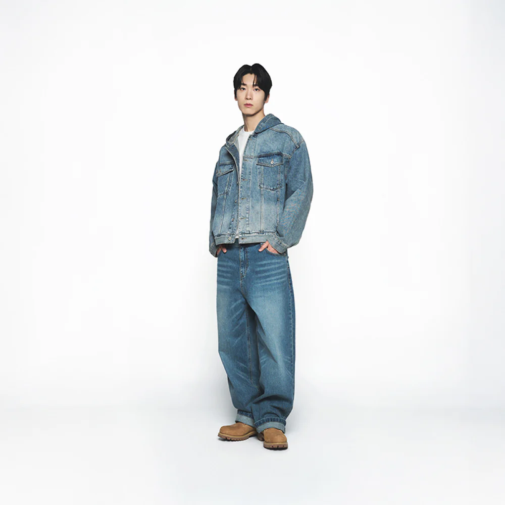 DENIM SET UP TRUCKER JACKET BLUE - Image 4