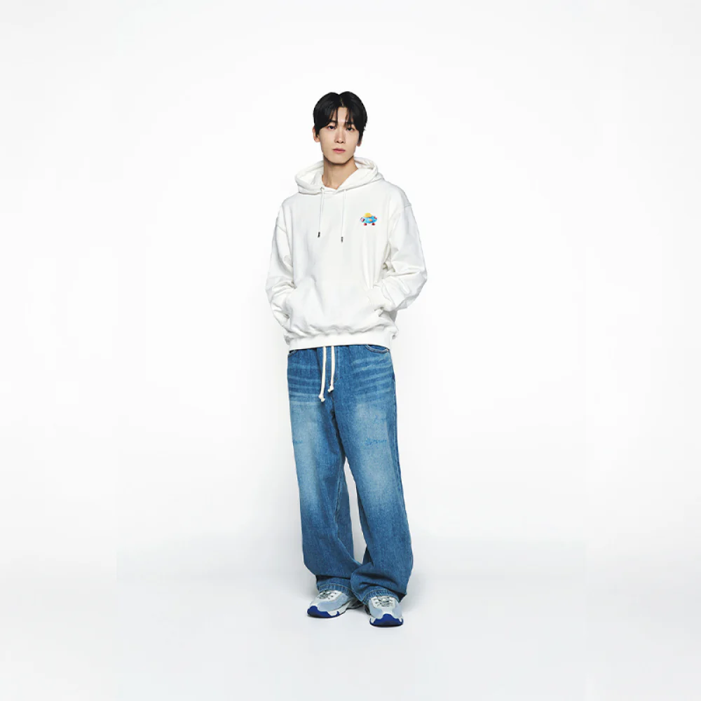 DESTROYED DENIM BANDING PANTS BLUE - Image 3