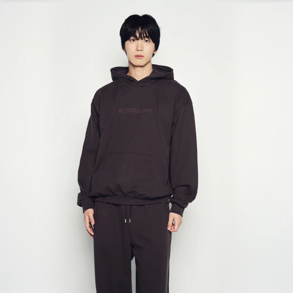 DOUBLE LINE HOODIE DARK BROWN - Image 3
