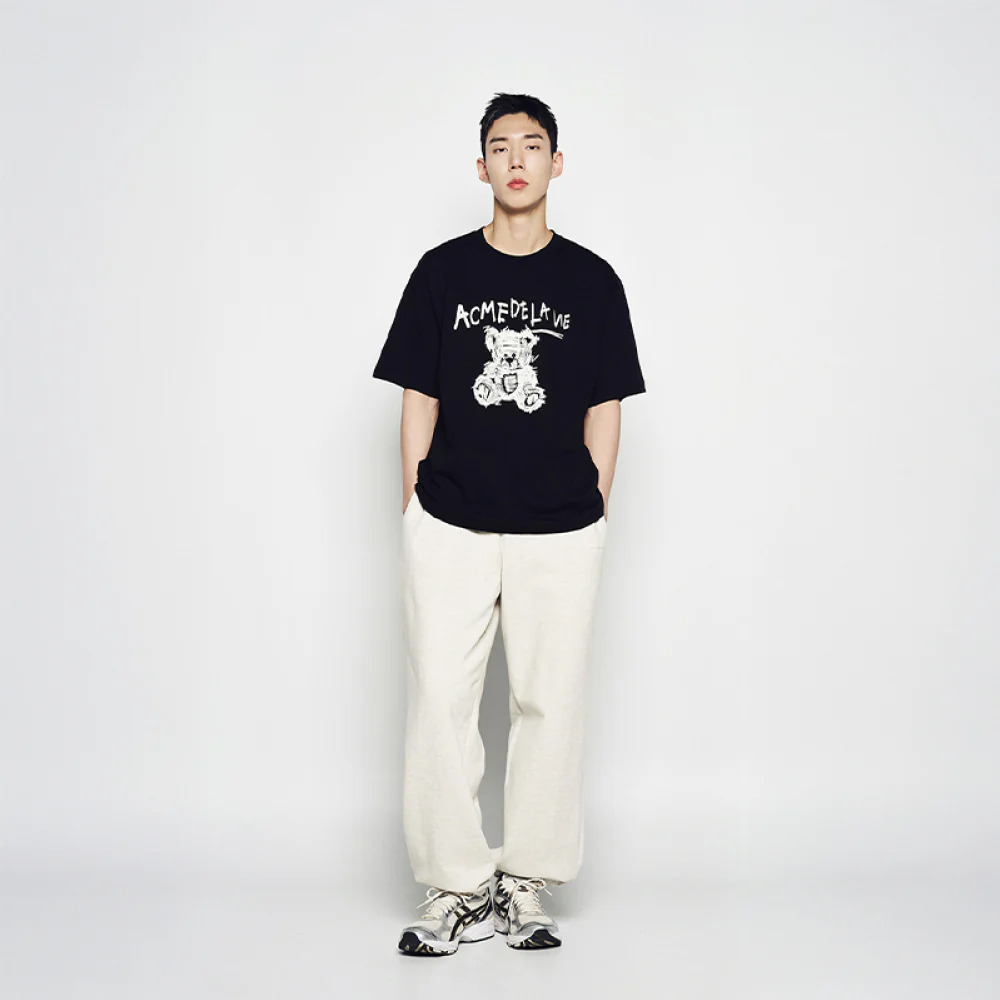 DRAWING BEAR SHORT SLEEVE T-SHIRT BLACK - Image 3