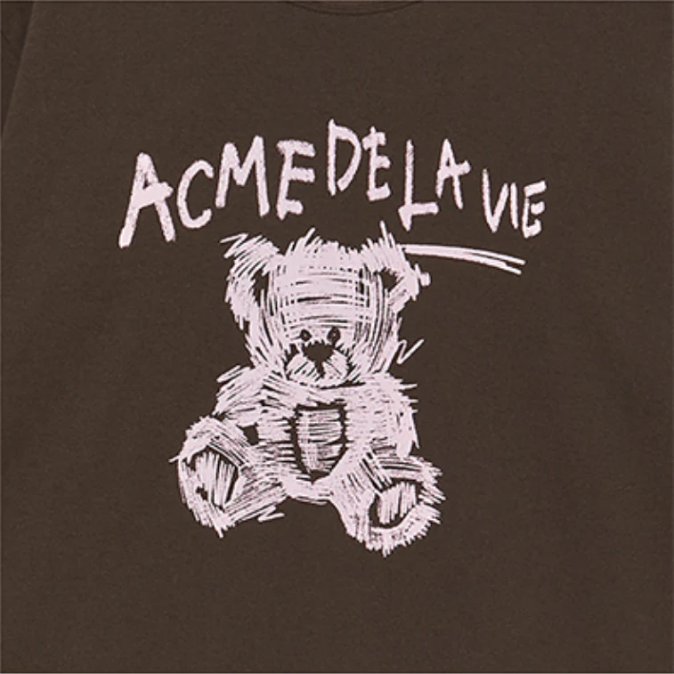 DRAWING BEAR SHORT SLEEVE T-SHIRT DARK BROWN - Image 6