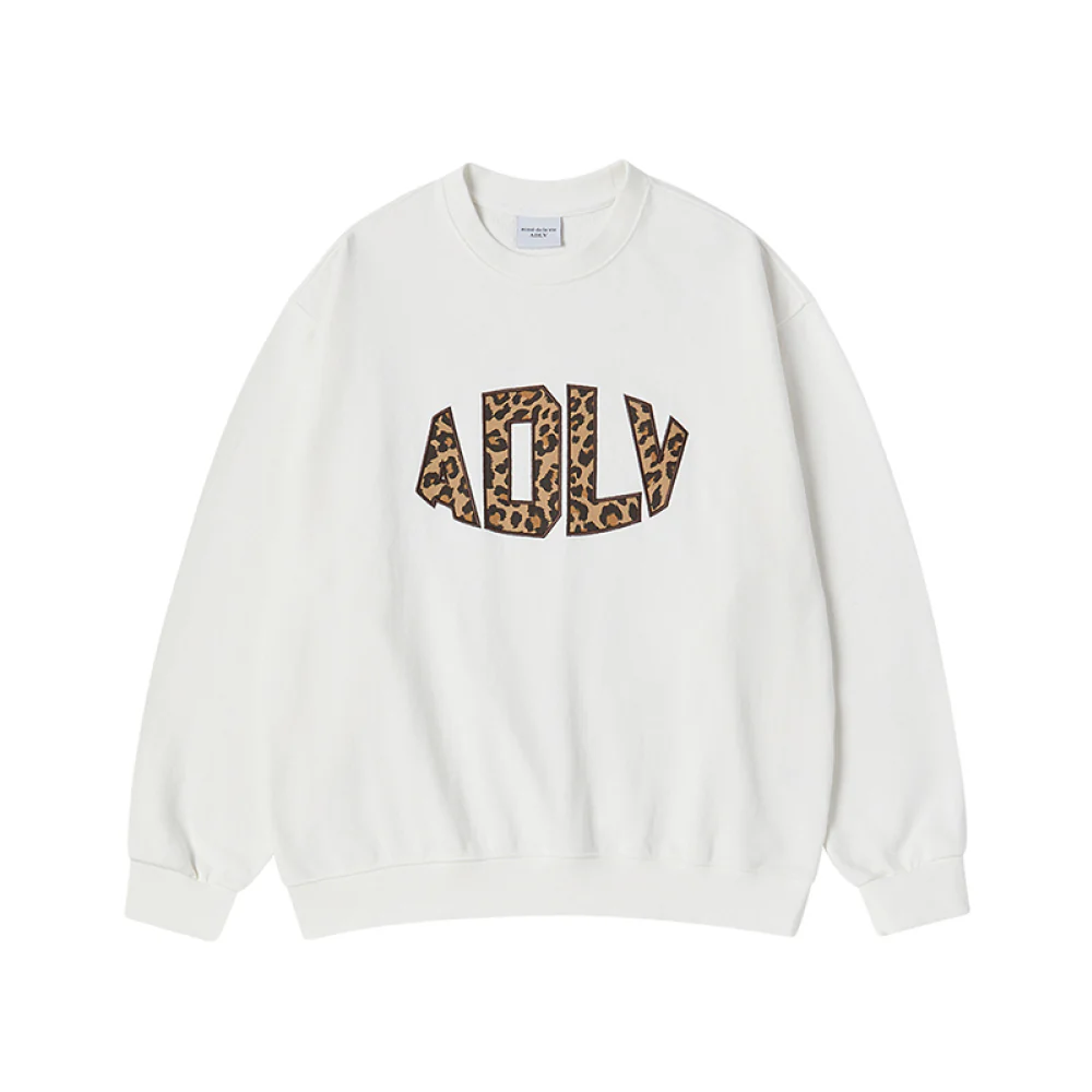 FABRIC APPLIQUE SWEATSHIRT CREAM