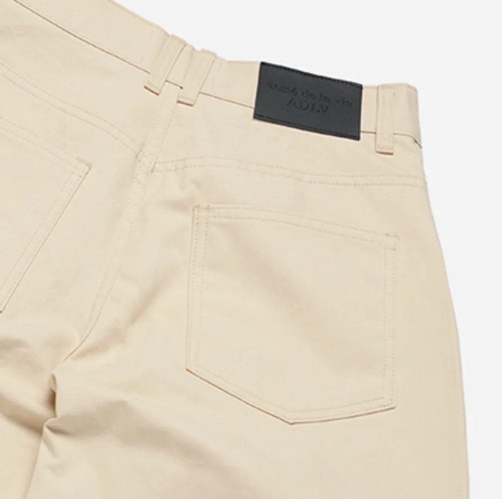 FRONT POCKET WIDE CARGO PANTS BEIGE - Image 5