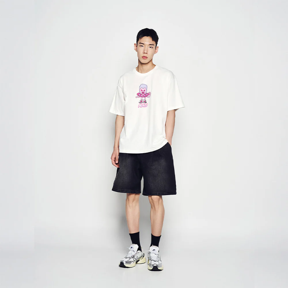 HEART ALIEN SHORT SLEEVE T-SHIRT CREAM - Image 3