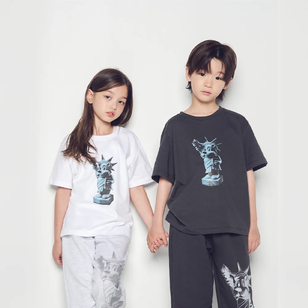 KIDS AC BEAR STATUE OF LIBERTY SHORT SLEEVE T-SHIRT WHITE - Image 3