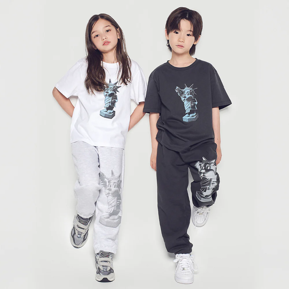 KIDS AC BEAR STATUE OF LIBERTY SHORT SLEEVE T-SHIRT WHITE - Image 4