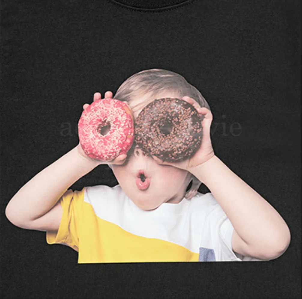 KIDS BABY FACE DONUT 1 SHORT SLEEVE T-SHIRT BLACK - Image 5