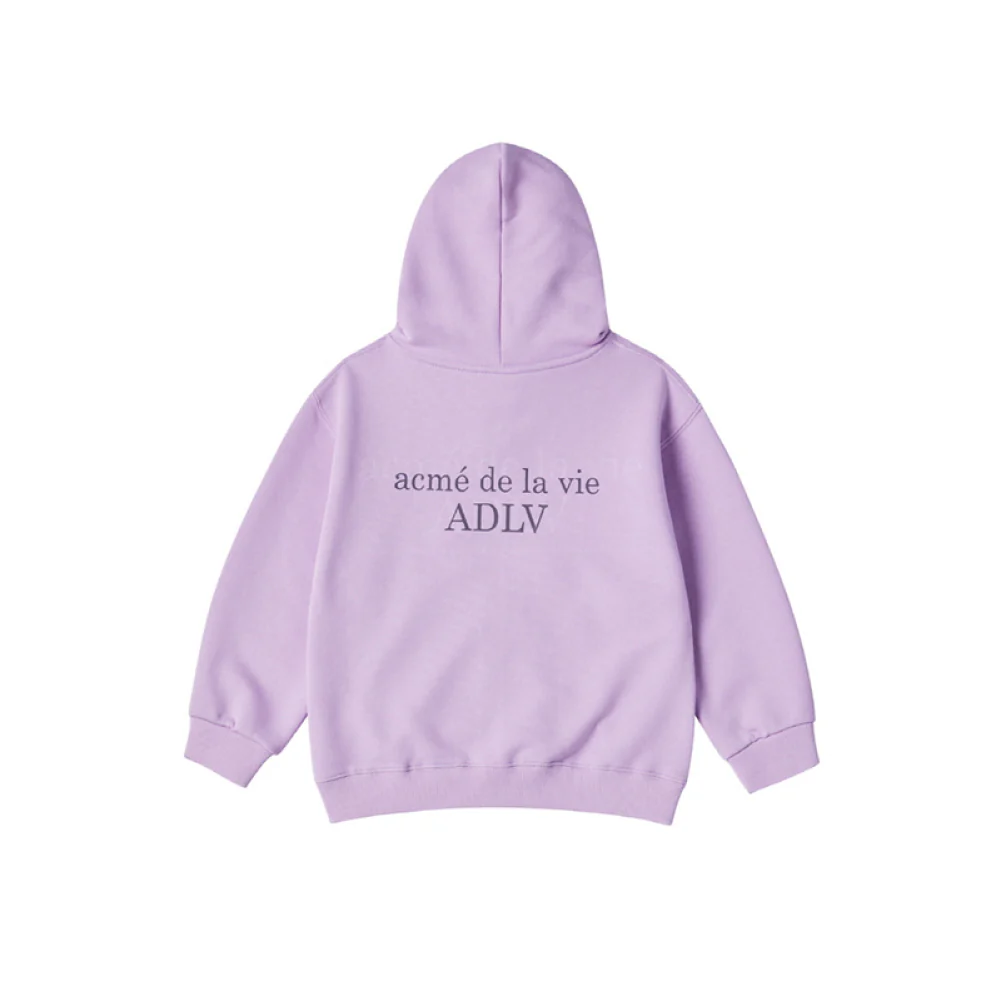 KIDS BASIC LOGO HOODIE ZIP UP-LIGHT PURPLE - Image 2