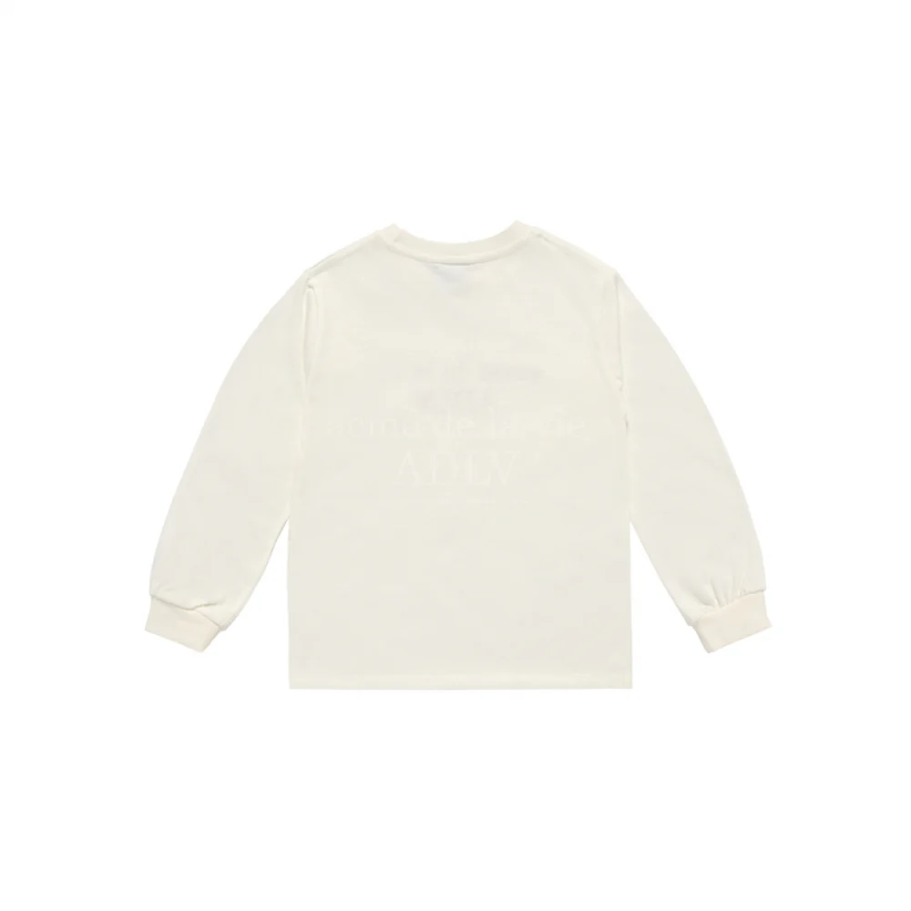 KIDS BASIC LOGO LONG SLEEVE T-SHIRT CREAM - Image 2