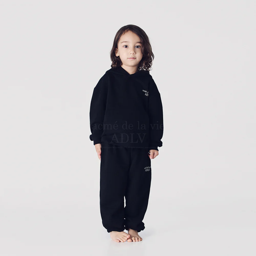 KIDS BASIC LOGO PANTS BLACK - Image 3