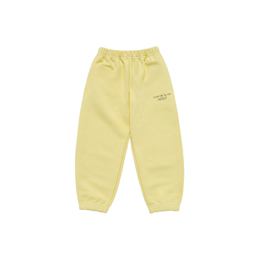 KIDS BASIC LOGO PANTS LIGHT YELLOW