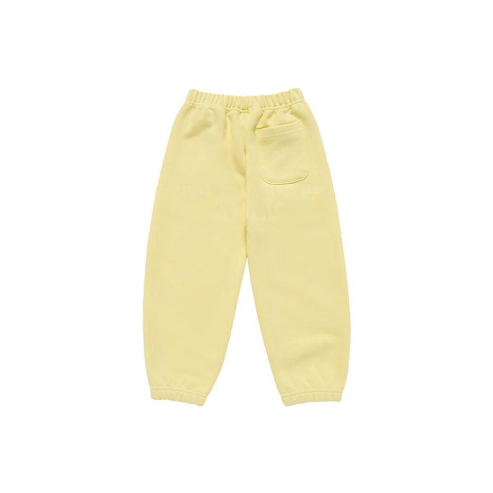 KIDS BASIC LOGO PANTS LIGHT YELLOW - Image 2