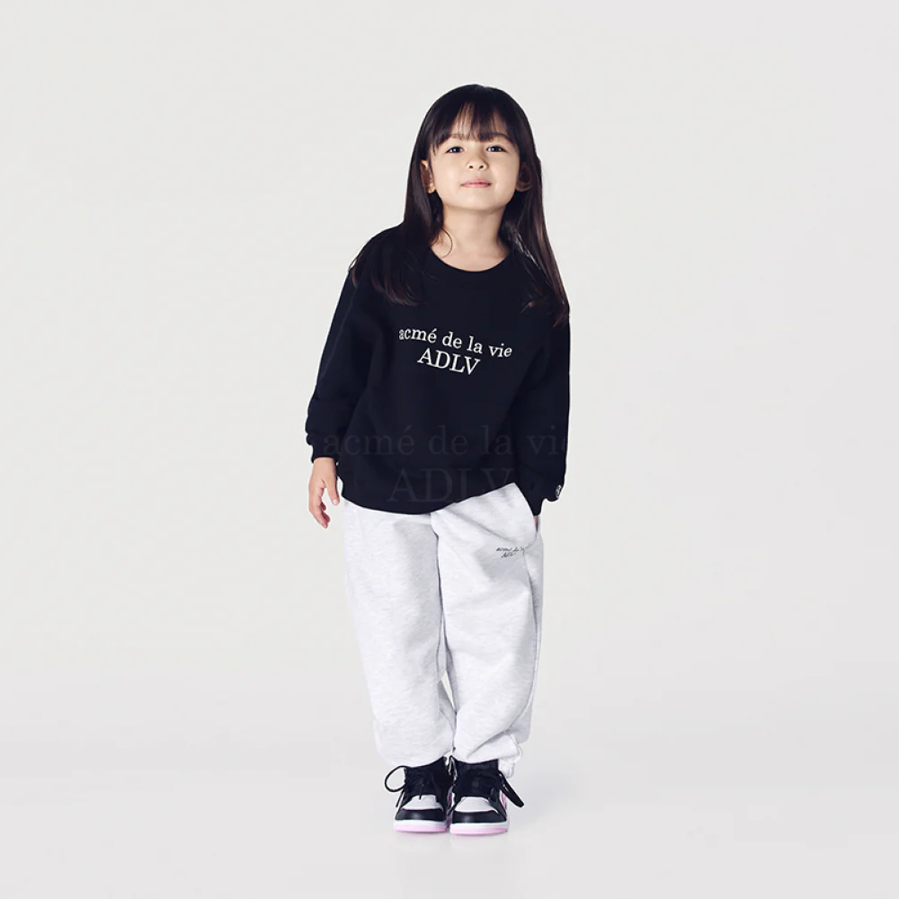 KIDS BASIC LOGO PANTS MELANGE - Image 3