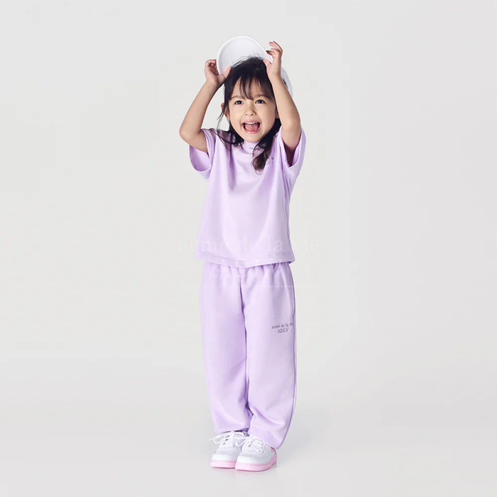 KIDS BASIC LOGO SHORT SLEEVE T-SHIRT LIGHT PURPLE - Image 3