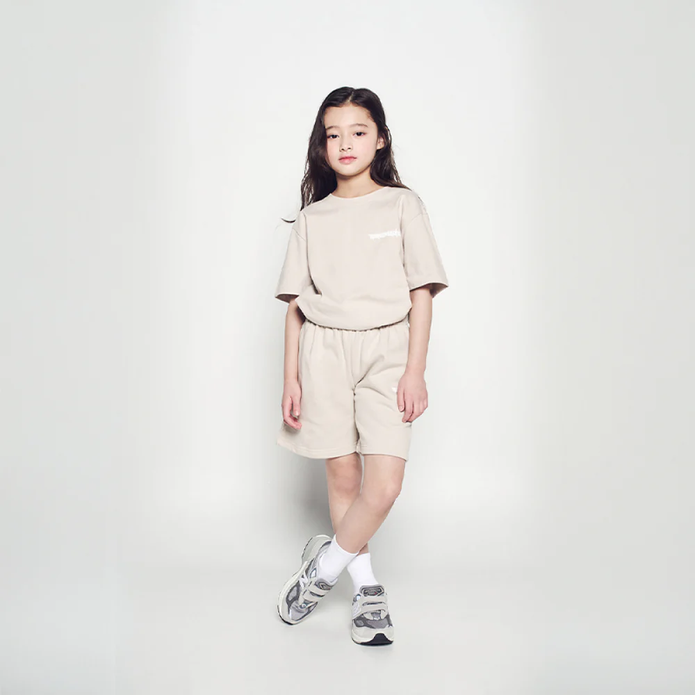 KIDS BLADE LOGO SHORT PANTS DARK BEIGE - Image 3