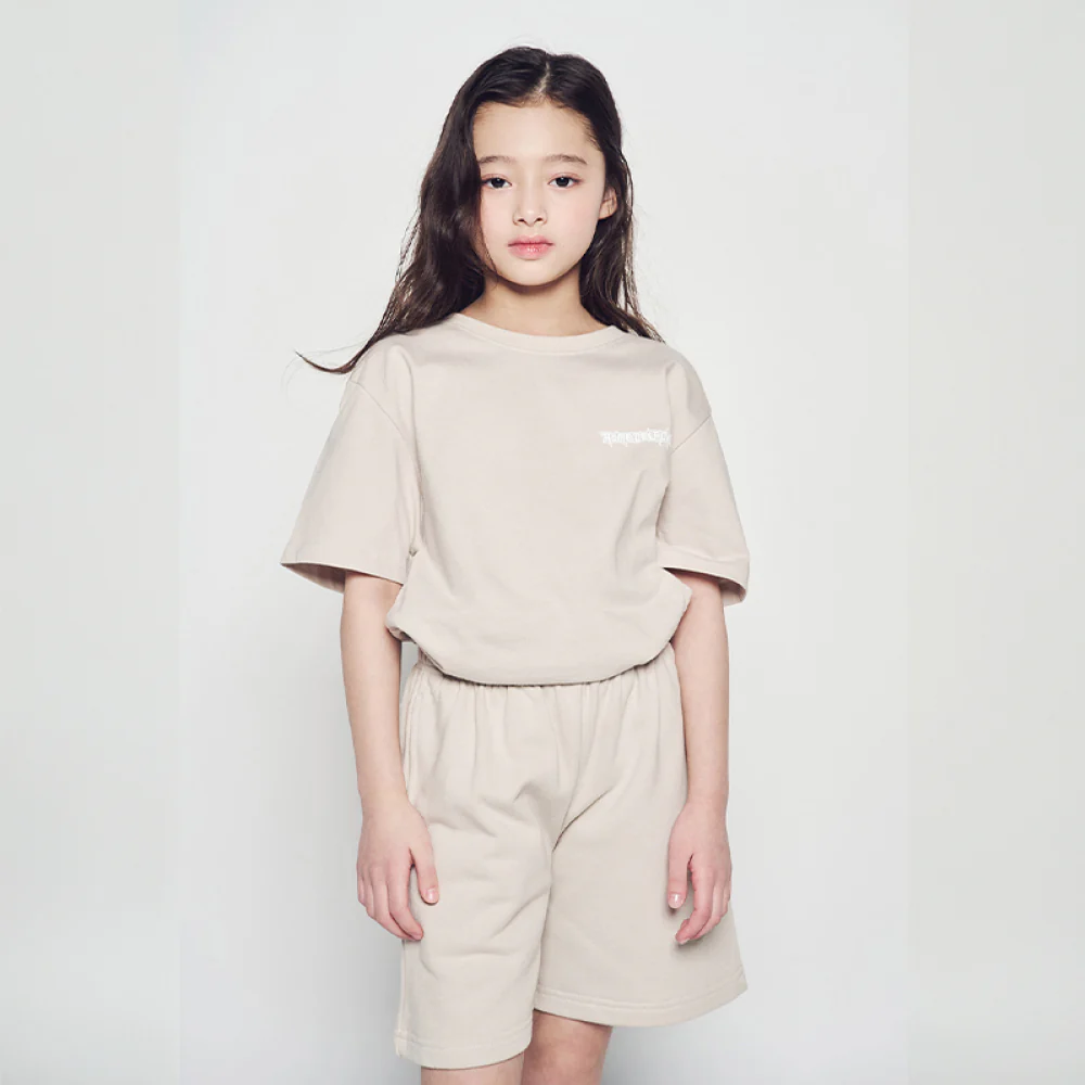 KIDS BLADE LOGO SHORT PANTS DARK BEIGE - Image 4