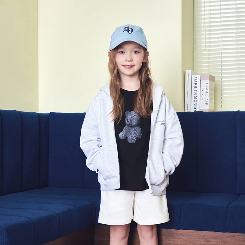 KIDS BLOCK BEAR SHORT SLEEVE T-SHIRT-BLACK - Image 2