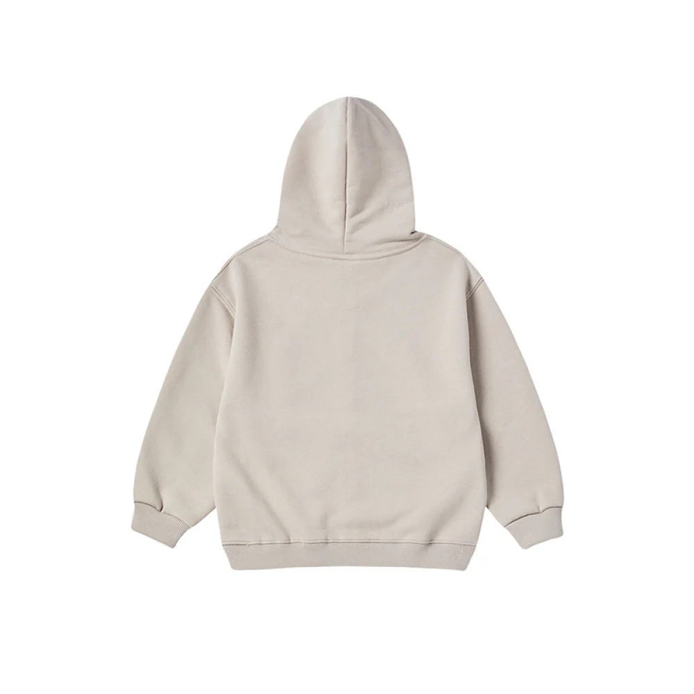 KIDS BOX BASIC LOGO HOODIE ZIP UP ESSENTIAL BEIGE - Image 2