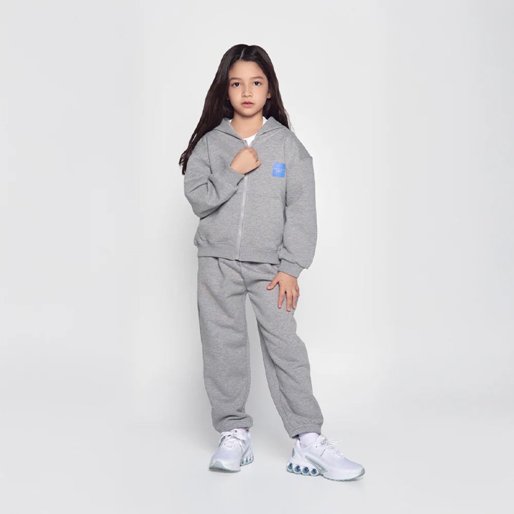 KIDS BOX BASIC LOGO HOODIE ZIP UP MELANGE - Image 4
