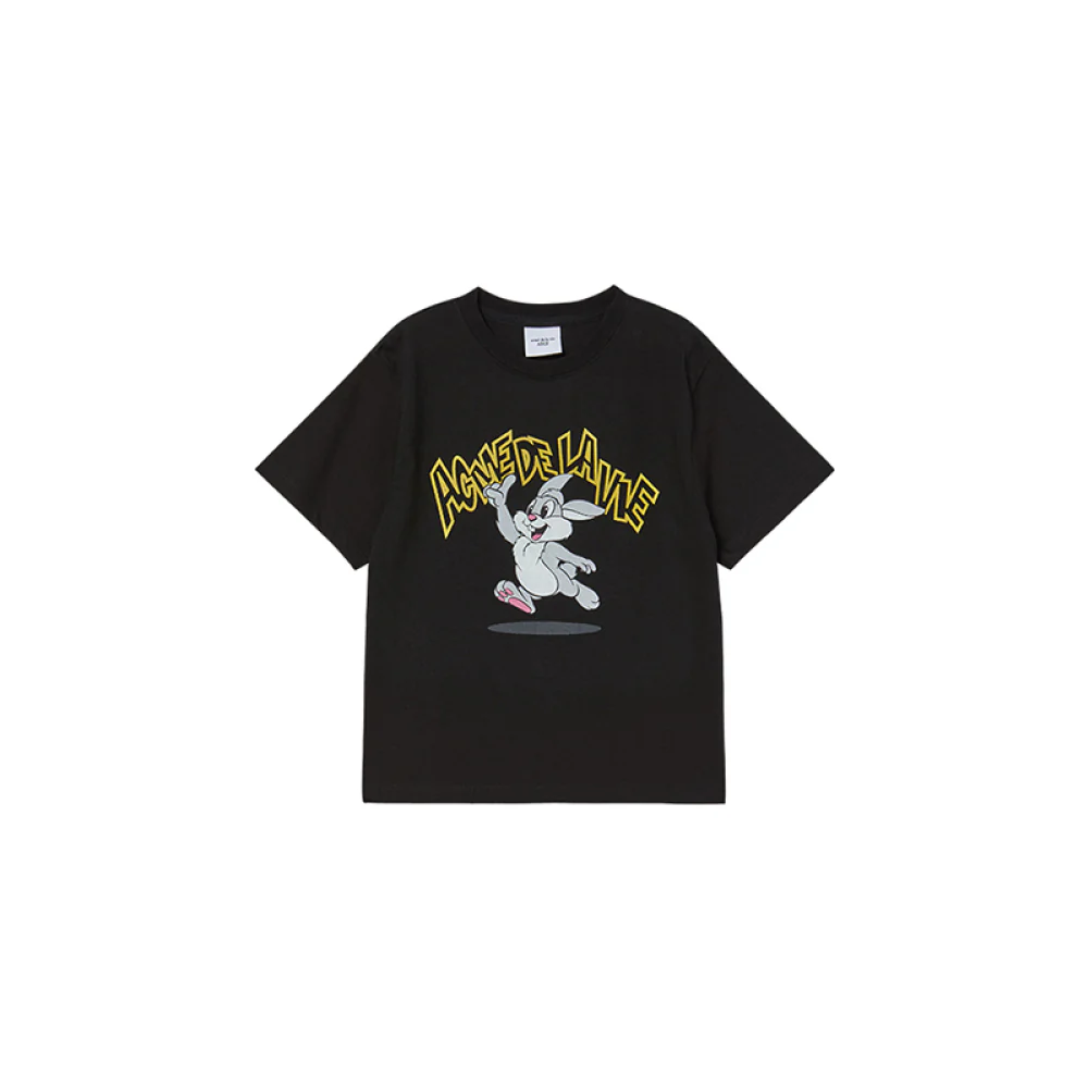 KIDS CARTOON CHINCHILLA SHORT SLEEVE T-SHIRT BLACK