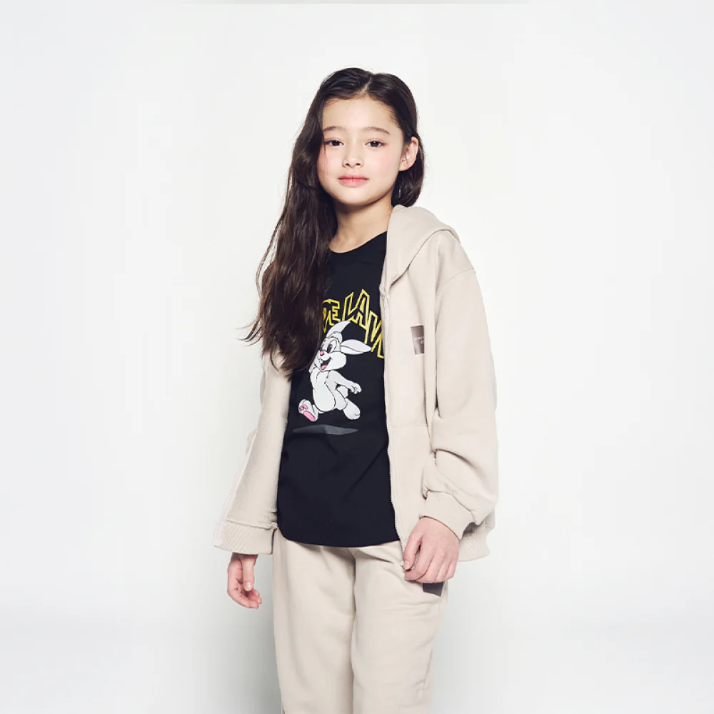 KIDS CARTOON CHINCHILLA SHORT SLEEVE T-SHIRT BLACK - Image 4
